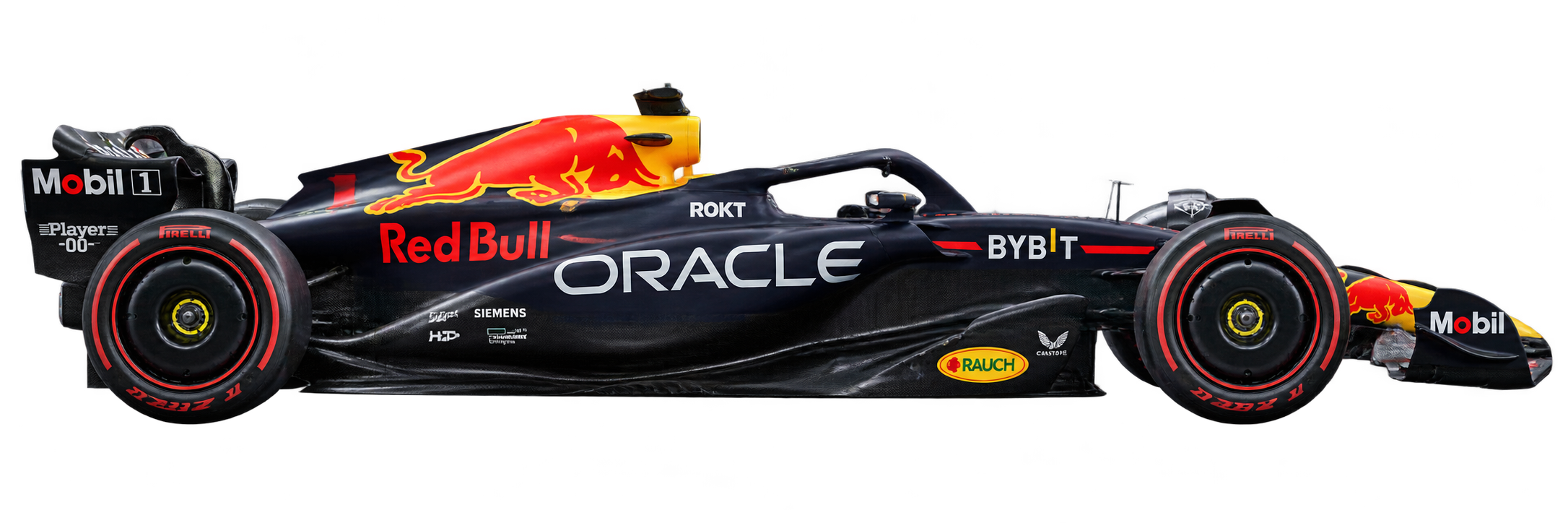 Red Bull Formula 1 car leading the curtain reveal
